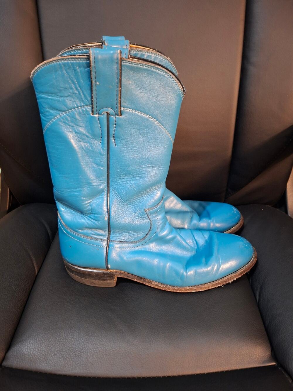 Vintage Justin Women's Boots Western Turqoise Blue Sz 5.5